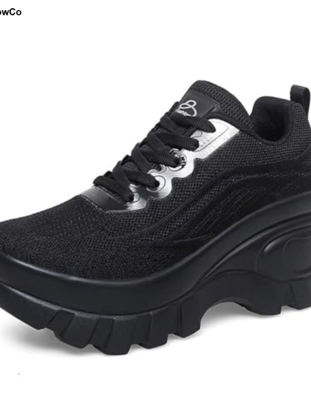 Women's Chunky Platform Orthopedic Wedge Sneakers Knitted Breathable Lace Up